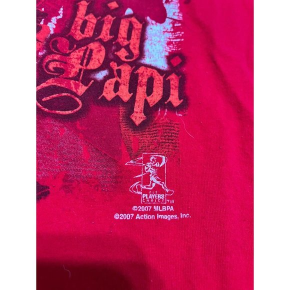 2007 David Ortiz Big Papi Graphic Logo T-Shirt Mens Size 2XL Red Boston Red Sox - Picture 3 of 6